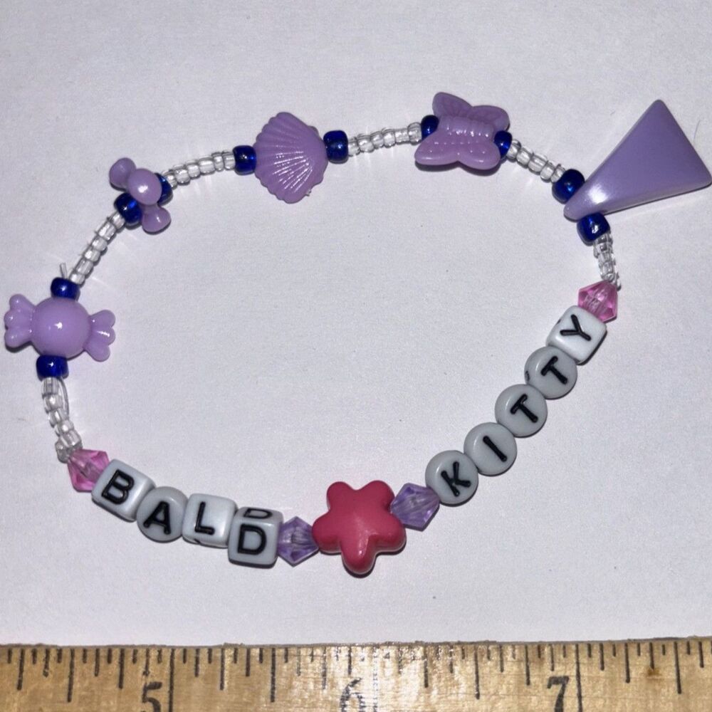 Handcrafted Beaded Stretch Bracelet Purple Y2K Aesthetic Trendy Unisex Jewelry